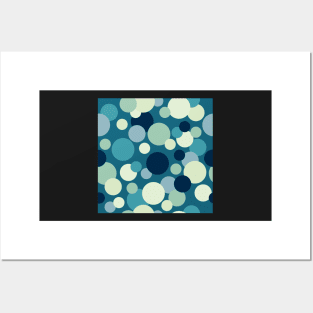 Spots and Dots Teal and Blue Posters and Art